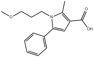 1-(3-methoxypropyl)-2-methyl-5-phenyl-1H-pyrrole-3-carboxylic acid Struktur