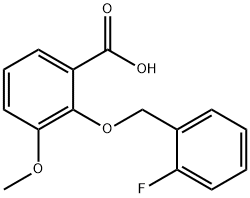 2-[(2-fluorobenzyl)oxy]-3-methoxybenzoic acid Struktur