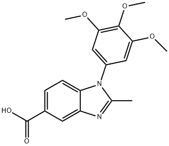 2-methyl-1-(3,4,5-trimethoxyphenyl)-1H-benzimidazole-5-carboxylic acid Struktur