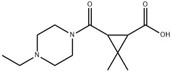 3-[(4-ethylpiperazin-1-yl)carbonyl]-2,2-dimethylcyclopropanecarboxylic acid Struktur