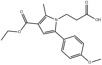 3-[3-(ethoxycarbonyl)-5-(4-methoxyphenyl)-2-methyl-1H-pyrrol-1-yl]propanoic acid Struktur