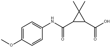 3-{[(4-methoxyphenyl)amino]carbonyl}-2,2-dimethylcyclopropanecarboxylic acid Struktur