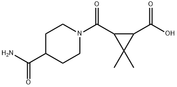 3-{[4-(aminocarbonyl)piperidin-1-yl]carbonyl}-2,2-dimethylcyclopropanecarboxylic acid Struktur