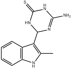 4-amino-6-(2-methyl-1H-indol-3-yl)-1,6-dihydro-1,3,5-triazine-2-thiol Struktur