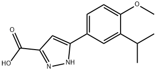 5-(3-isopropyl-4-methoxyphenyl)-1H-pyrazole-3-carboxylic acid Struktur