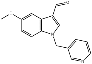 5-methoxy-1-(pyridin-3-ylmethyl)-1H-indole-3-carbaldehyde Struktur