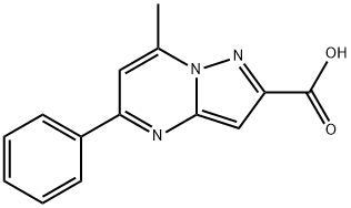 7-methyl-5-phenylpyrazolo[1,5-a]pyrimidine-2-carboxylic acid Struktur