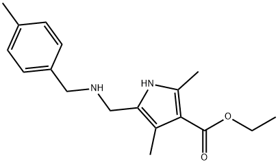 ethyl 2,4-dimethyl-5-{[(4-methylbenzyl)amino]methyl}-1H-pyrrole-3-carboxylate Struktur