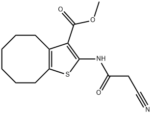 methyl 2-[(cyanoacetyl)amino]-4,5,6,7,8,9-hexahydrocycloocta[b]thiophene-3-carboxylate Struktur