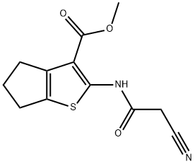 methyl 2-[(cyanoacetyl)amino]-5,6-dihydro-4H-cyclopenta[b]thiophene-3-carboxylate Struktur