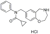 N-phenyl-N-(2,3,4,5-tetrahydro-1,4-benzoxazepin-7-ylmethyl)cyclopropanecarboxamide hydrochloride Struktur