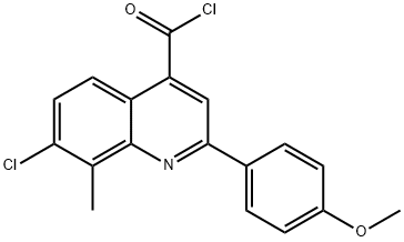 7-chloro-2-(4-methoxyphenyl)-8-methylquinoline-4-carbonyl chloride Struktur