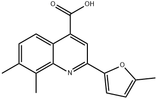 7,8-dimethyl-2-(5-methyl-2-furyl)quinoline-4-carboxylic acid Struktur