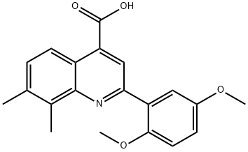 2-(2,5-dimethoxyphenyl)-7,8-dimethylquinoline-4-carboxylic acid Struktur