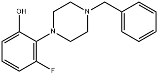 2-(4-Benzyl-1-piperazino)-3-fluorophenol Struktur