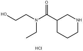 N-Ethyl-N-(2-hydroxyethyl)-3-piperidinecarboxamide hydrochloride Struktur