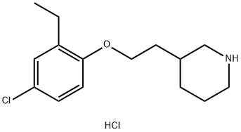 3-[2-(4-Chloro-2-ethylphenoxy)ethyl]piperidinehydrochloride Struktur