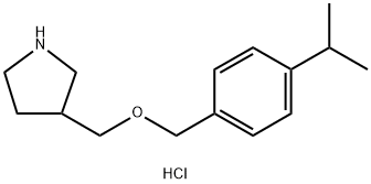 3-{[(4-Isopropylbenzyl)oxy]methyl}pyrrolidinehydrochloride Struktur