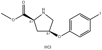 Methyl (2S,4S)-4-(4-iodophenoxy)-2-pyrrolidinecarboxylate hydrochloride Struktur