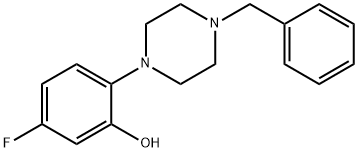 2-(4-Benzyl-1-piperazino)-5-fluorophenol Struktur