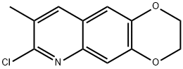 7-Chloro-8-methyl-2,3-dihydro-[1,4]dioxino[2,3-g]-quinoline Struktur