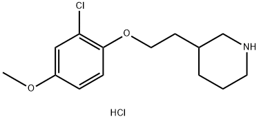 3-[2-(2-Chloro-4-methoxyphenoxy)ethyl]piperidinehydrochloride Struktur