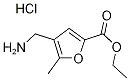 4-Aminomethyl-5-methyl-furan-2-carboxylic acidethyl ester hydrochloride Struktur