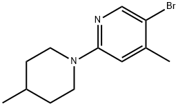 5-Bromo-4-methyl-2-(4-methyl-1-piperidinyl)-pyridine Struktur