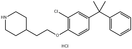 2-Chloro-4-(1-methyl-1-phenylethyl)phenyl2-(4-piperidinyl)ethyl ether hydrochloride Struktur