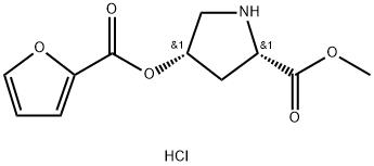 Methyl (2S,4S)-4-(2-furoyloxy)-2-pyrrolidinecarboxylate hydrochloride Struktur