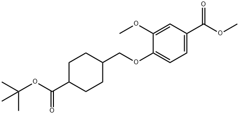 Methyl 4-({4-[(tert-butoxy)carbonyl]-cyclohexyl}methoxy)-3-methoxybenzoate Struktur