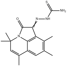 (1E)-4,4,6,8,9-Pentamethyl-4H-pyrrolo[3,2,1-ij]-quinoline-1,2-dione 1-thiosemicarbazone Struktur