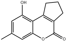 9-Hydroxy-7-methyl-2,3-dihydrocyclopenta[c]-chromen-4(1H)-one Struktur