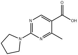 4-Methyl-2-pyrrolidin-1-ylpyrimidine-5-carboxylic acid Struktur