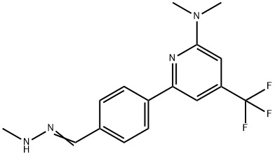 Dimethyl-{6-[4-(methyl-hydrazonomethyl)-phenyl]-4-trifluoromethyl-pyridin-2-yl}-amine Struktur