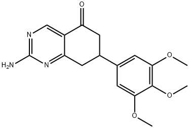 2-Amino-7-(3,4,5-trimethoxyphenyl)-7,8-dihydroquinazolin-5(6H)-one Struktur