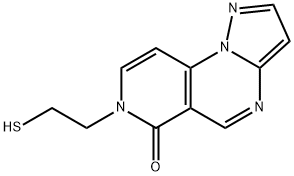 7-(2-Mercaptoethyl)pyrazolo[1,5-a]pyrido-[3,4-e]pyrimidin-6(7H)-one Struktur