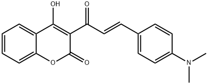 3-{(2E)-3-[4-(Dimethylamino)phenyl]prop-2-enoyl}-4-hydroxy-2H-chromen-2-one Struktur