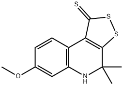 7-Methoxy-4,4-dimethyl-4,5-dihydro-1H-[1,2]dithiolo[3,4-c]quinoline-1-thione Struktur