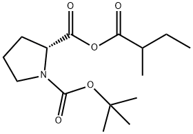 (2R)-1-(tert-Butoxycarbonyl)tetrahydro-1H-pyrrole-2-carboxylic 2-methylbutanoic anhydride Struktur