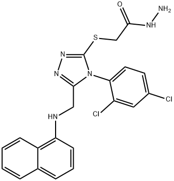 2-({4-(2,4-Dichlorophenyl)-5-[(1-naphthylamino)-methyl]-4H-1,2,4-triazol-3-yl}thio)acetohydrazide Struktur