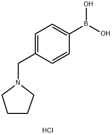 [4-(Pyrrolidin-1-ylmethyl)phenyl]boronic acid hydrochloride Struktur