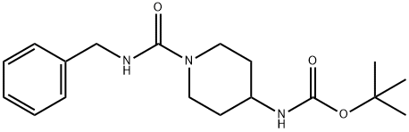 (1-Benzylcarbamoyl-piperidin-4-yl)-carbamic acid tert-butyl ester Struktur