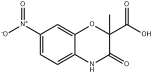 3,4-Dihydro-2-methyl-7-nitro-3-oxo-2H-1,4-benzoxazine-2-carboxylic acid Struktur