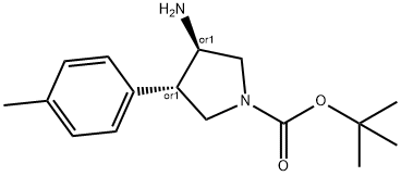 trans-3-Amino-4-(4-methylphenyl)pyrrolidine, N-BOC protected Struktur