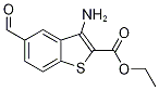 3-Amino-2-(ethoxycarbonyl)-5-formylbenzo[b]thiophene, Ethyl 3-amino-5-formyl-1-benzothiophene-2-carboxylate Struktur