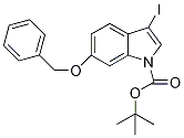 6-Benzyloxy-3-iodo-1H-indole-1-carboxylic acid tert-butyl ester Struktur