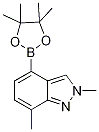 2,7-Dimethyl-4-(4,4,5,5-tetramethyl-1,3,2-dioxaborolan-2-yl)-2H-indazole Struktur