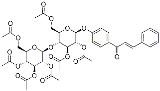 3-(acetyloxy)-6-[(acetyloxy)methyl]-2-(4-cinnamoylphenoxy)-5-({3,4,5-tri(ac etyloxy)-6-[(acetyloxy)methyl]tetrahydro-2H-pyran-2-yl}oxy)tetrahydro-2H-py ran-4-yl acetate Struktur