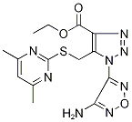 Ethyl 1-(4-amino-1,2,5-oxadiazol-3-yl)-5-{[(4,6-dimethyl-2-pyrimidinyl)sulphanyl]methyl}-1H-1,2,3-triazole-4-carboxylate Struktur